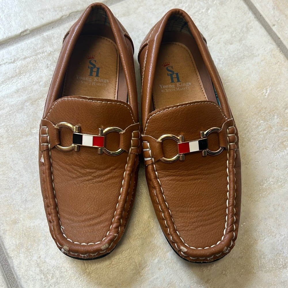 Young kings by Steve Harvey kid dress shoes slip on size 11